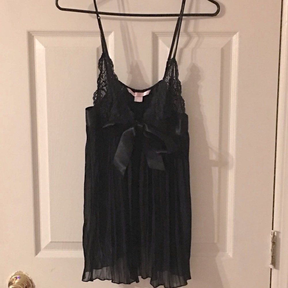 Black babydoll nightie with adjustable straps